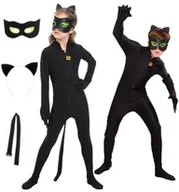 Stroje karnawałowe - Strój Przebranie Czarny Kot 128/134 Cm L - miniaturka - grafika 1