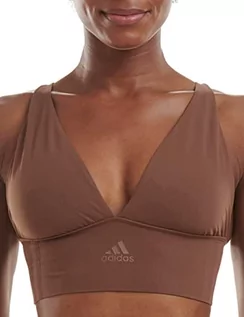 Biustonosze - Adidas Sports Underwear Damski biustonosz Longline Bustier, Toasted Mocha, M - grafika 1