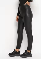 Legginsy - Czarne Legginsy z Imitacji Skóry Walerfia - miniaturka - grafika 1