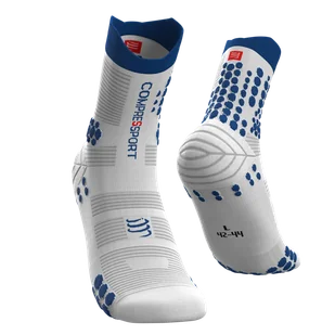 COMPRESSPORT Skarpetki do biegania trailowe ProRacing Socks v3.0 biało-niebieskie - Skarpetki sportowe męskie - miniaturka - grafika 1