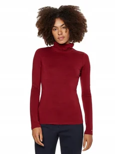 TOMMY HILFIGER DAMSKI GOLF SLIM SOFT WINO r. XS - Swetry damskie - miniaturka - grafika 1