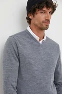 Swetry męskie - Calvin Klein sweter wełniany męski kolor szary lekki - miniaturka - grafika 1