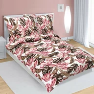 Pościel - Bellatex Pościel z kory Monstera różowy, 140 x 200 cm, 70 x 90 cm, 140 x 200 cm, 70 x 90 cm - miniaturka - grafika 1
