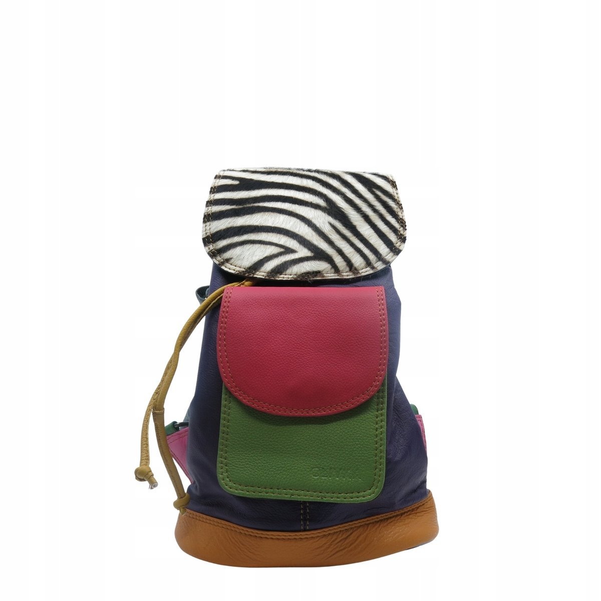 Plecak damski pojemny skórzany skóra naturalna ze skrawków eko OLIVKA