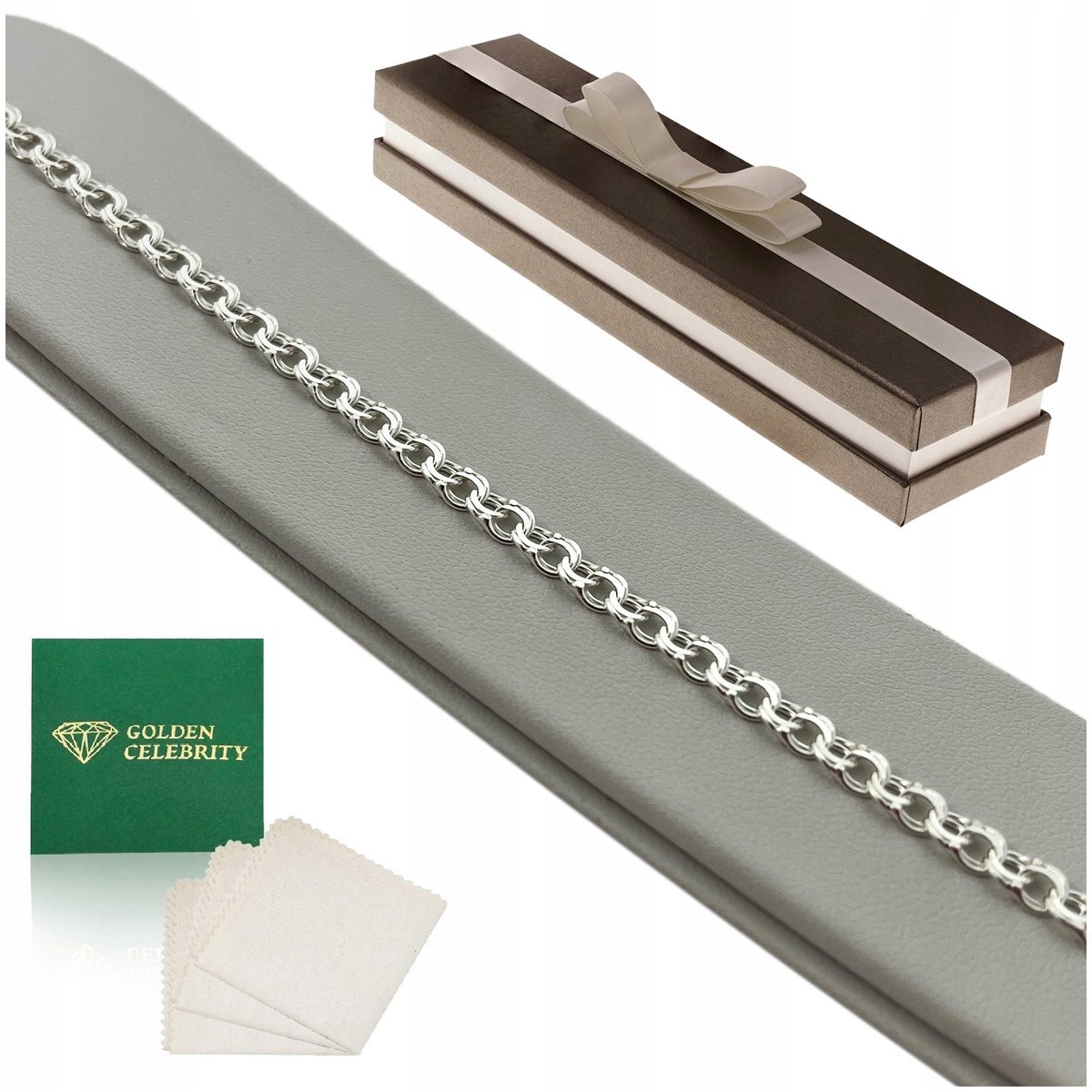 Bransoletka Męska Srebrna Garibaldi 19Cm/4,5Mm Próba 925 Prezent + Gratisy