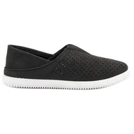 Slip on damskie - Super Mode Wygodne Trampki Slip On czarne - ButyModne - miniaturka - grafika 1