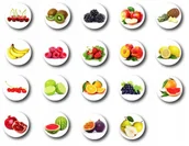 Magnesy - Magnesy na lodówkę - Magnes Owoce Tektura 19 Szt - miniaturka - grafika 1