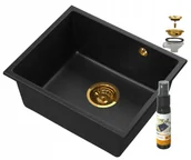 Zlewozmywaki - Granitan Manado Granit Podblatowy Zlew Złoty Podwieszany 50 - miniaturka - grafika 1