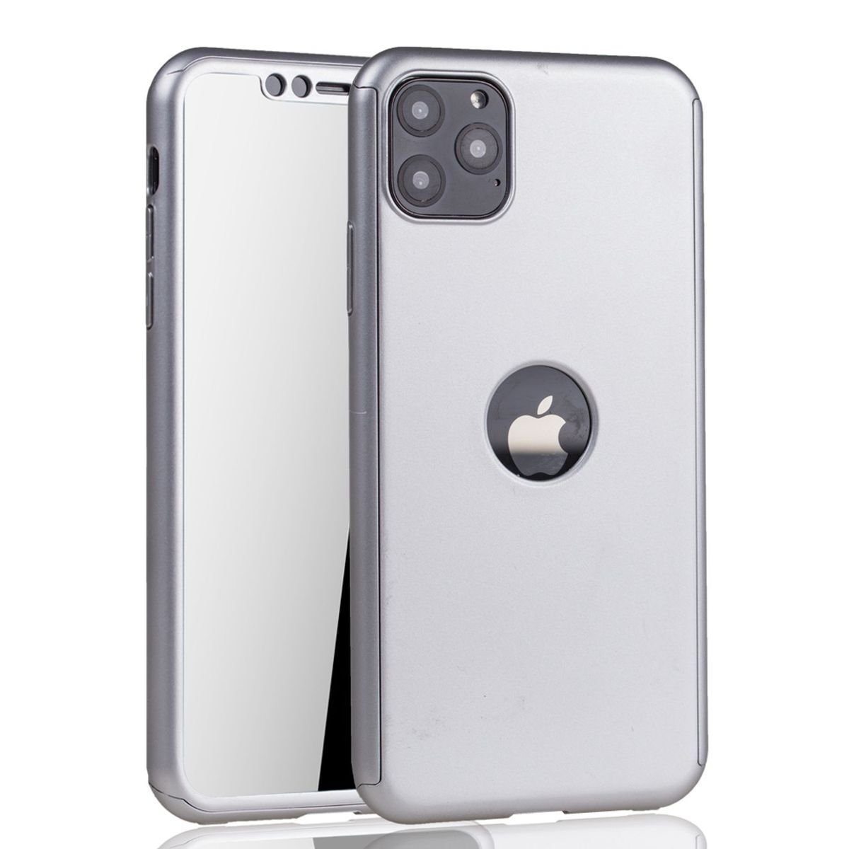 Etui na telefon komórkowy Etui ochronne 360 stopni Osłona ekranu Zderzak Apple Samsung Huawei, Do telefonu komórkowego: Samsung Galaxy A50, Kolor: Srebrny