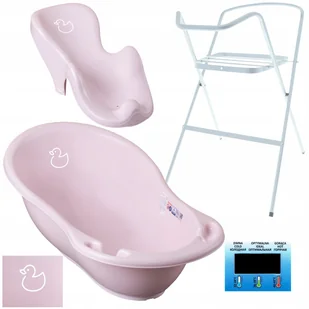 WANNA DLA DZIECKA TEGA BABY "ZESTAW 4w1" WANIENKA TERMOMETR LEŻACZEK STOJAK - Wanienki dla dzieci - miniaturka - grafika 1
