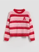 Swetry dla dziewczynek - Reserved - Dzianinowy sweter z domieszką wełny - wielobarwny - miniaturka - grafika 1
