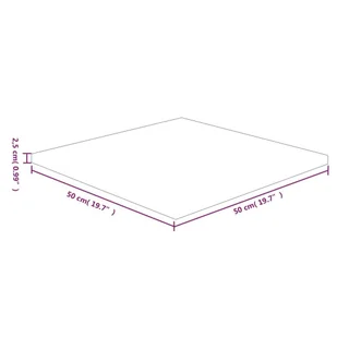 Kwadratowy blat do stolika, 50x50x2,5 cm, surowe drewno dębowe - Blaty meblowe i parapety okienne - miniaturka - grafika 5