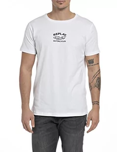Replay Męski t-shirt M6564B.000.2660, 1 biały, XS - Koszulki męskie - miniaturka - grafika 1