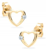 Biżuteria dla dzieci - ZŁOTE KOLCZYKI SERCA SERDUSZKA 333 CYRKONIA - miniaturka - grafika 1