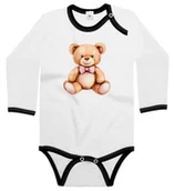 Body dla niemowląt - Body dziecięce Pogodny Pluszowy Miś Z Różową Muszką Dzień Misia 98/104 - miniaturka - grafika 1