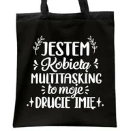 Torby i wózki na zakupy - Torba bawełniana czarna na zakupy Dzień Kobiet Dla Kobiety Prezent - miniaturka - grafika 1