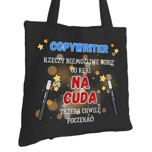Torba Bawełniana dla Copywritera Czarna Prezent ekologiczna Trwały Nadruk - Torby i wózki na zakupy Torba Bawełniana dla Copywritera Czarna Prezent ekologiczna Trwały Nadruk - Torby i wózki na zakupy - miniaturka - grafika 1
