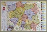 Mapy i plansze edukacyjne - Eko-Graf, Polska mapa ścienna administracyjna na podkładzie do wpinania znaczników 1:1 000 000 - miniaturka - grafika 1