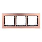 Klawisze i ramki - Karlik Ramka potrójna Deco metal - miedź szczotkowana, czarny - miniaturka - grafika 1
