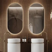 Lustra - Massi Lustro owalne symetryczne bezramowe z podświetleniem PLATAN LED szkła - miniaturka - grafika 1