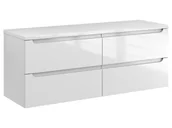 Szafki łazienkowe - Szafka Wisząca Z Blatem ETH 120 cm S Prawa - Biały Wysoki Połysk - miniaturka - grafika 1