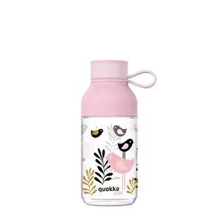 Quokka Ice Kids with strap - Butelka na wodę z tritanu 430 ml z paskiem (Birds) - Shakery i bidony sportowe - miniaturka - grafika 1