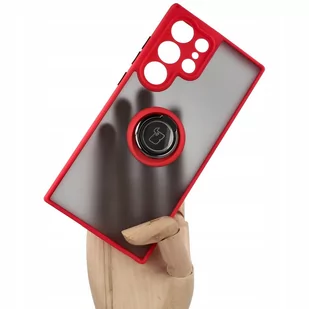Bizon Etui Case Hybrid Ring do Samsung Galaxy S23 Ultra czerwone - Etui i futerały do telefonów - miniaturka - grafika 1