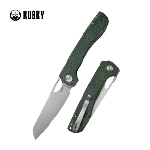 Nóż składany Kubey Elang Green Micarta, Beadblasted AUS-10 by Sebastian Irawan (KU365E) - Noże - miniaturka - grafika 1