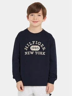 Tommy Hilfiger Bluzka KB0KB08549 S Granatowy Regular Fit - Bluzki damskie - miniaturka - grafika 1