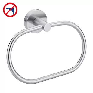 tesa TESA Moon pierścień na ręcznik (do klejenia, roztwór stal nierdzewna o wyglądzie, w zestawie, nierdzewny, obciążenie do 6 kg, 125 MM X 185 MM X 50 MM) - Wieszaki łazienkowe - miniaturka - grafika 1
