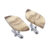 Spinki do mankietów i krawatów - Spinki do mankietów Onyks zebra (S1087) Srebro [925] - miniaturka - grafika 1