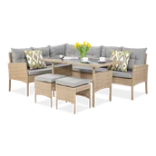 Meble ogrodowe - Narożnik Z Technorattanu Cortina Beige - miniaturka - grafika 1