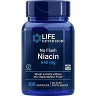 Witaminy i minerały - Life Extension No Flush Niacin 640 mg  Suplement diety 100 kaps. - miniaturka - grafika 1