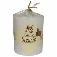Świece - Ekologiczna świeca stearynowa pieńkowa / walec, bez zapachu, biała - miniaturka - grafika 1