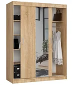 Szafy - Przesuwna szafa z półkami i drążkiem dąb sonoma A9-F08 - miniaturka - grafika 1