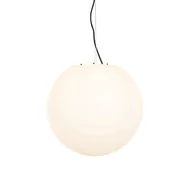 Lampy sufitowe - QAZQA Nowoczesna zewnętrzna lampa wisząca biała 45 cm IP65 - Nura - miniaturka - grafika 1