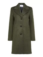 Płaszcze damskie - SELECTED FEMME Damski płaszcz wełniany jednorzędowy, zielony (Ivy Green), 38 - miniaturka - grafika 1