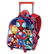 Plecaki - Spiderman Glow mały plecak 3D na kółkach, niebieski, NIEBIESKI, Jeden rozmiar, Mały plecak 3D z kółkami świecący - miniaturka - grafika 1