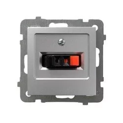 Ospel AS srebrny gniazdo głośnikowe GG-1G/m/18 GG-1G/m/18 - Gniazdka elektryczne - miniaturka - grafika 1