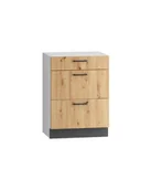 Szafki kuchenne - Szafka Dolna Alto 3 Szuflady 60X82 Laminat Dąb Artisan - miniaturka - grafika 1