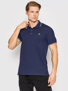 Koszulki męskie - Lyle & Scott Polo Tipped SP1524VOG Granatowy Regular Fit - grafika 1