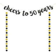 Girlandy - GIRLANDA URODZINOWA BANER NA URODZINY ROCZNICĘ CHEERS TO 50 YEARS - miniaturka - grafika 1