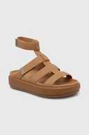Sandały damskie - Crocs sandały Brooklyn Luxe Gladiator damskie kolor brązowy na platformie 209557 - miniaturka - grafika 1