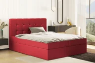 Łóżka - Łóżko kontynentalne LUDANO z materacem 160x200 tkanina Cayenne czerwony - miniaturka - grafika 1