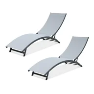 Leżaki ogrodowe - 2x Leżak Ogrodowy tarasowy PLAŻOWY Star Light Grey Focus Garden 2 szt - miniaturka - grafika 1