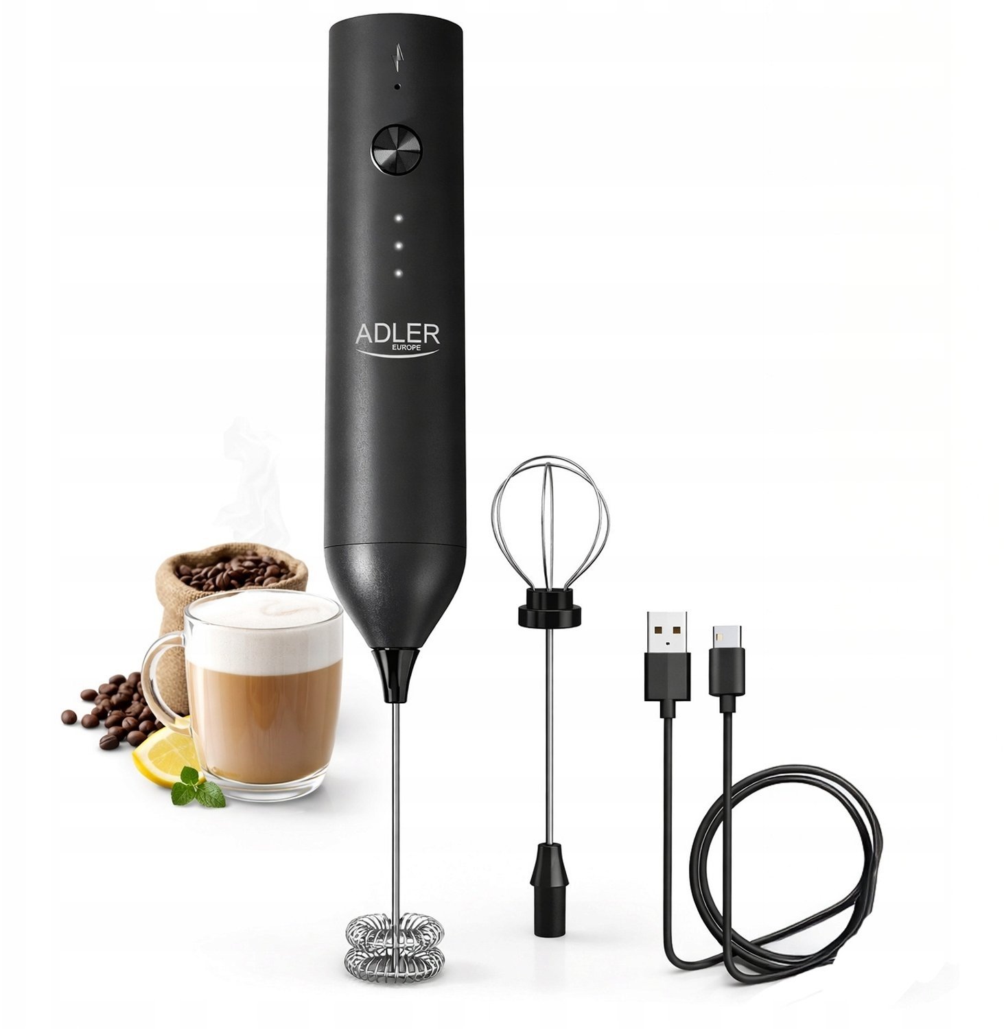 Spieniacz do mleka Adler AD 4533 Akumulatorowy spieniacz do mleka - 2 w 1