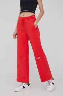 Spodnie damskie - Calvin Klein Jeans Jeans spodnie bawełniane damskie kolor czerwony gładkie - grafika 1