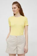 Spodenki damskie - Tommy Hilfiger szorty bawełniane kolor beżowy gładkie high waist - miniaturka - grafika 1