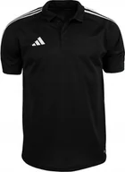 Koszulki męskie - Koszulka Męska Adidas Tiro 23 League Polo Czarna HS3578 r S - miniaturka - grafika 1