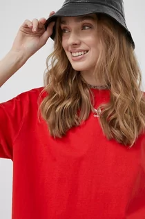 Koszulki i topy damskie - Adidas Originals t-shirt bawełniany kolor czerwony - grafika 1